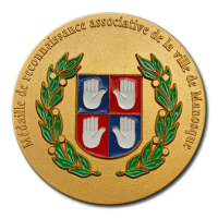 Customized Medals - Colours - Coloured Details on a Gold Plated Medal