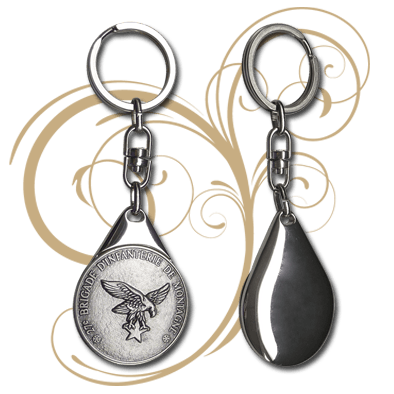 FIA - Keychains - Silvery Drop Design (Face & Back)